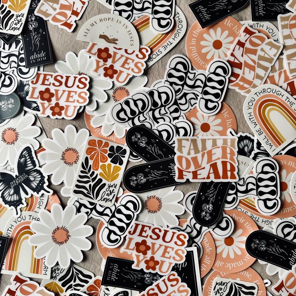 10 Stickers - Christian Sticker Pack New Clear & Regular Set Bundle Mixed